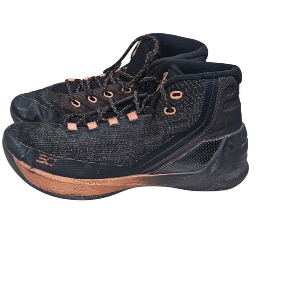 Under Armour Curry 5 Black & Copper High Top Basketball Shoes Size 11.5 - Picture 5 of 9